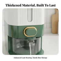 Single-Press Dispensing Rice Dispenser Moisture-Proof Sealed Rice Bin Slim Body for Countertop, Cabinet