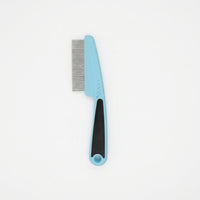 Dog Grooming and Cat Comb for Pet Hair Removal, Fine Tooth Dog Comb with Plastic Handle, Metal Lice Comb for Cat Grooming, 1 Pack Pet Comb