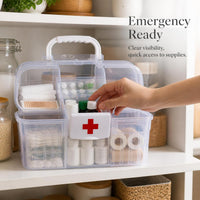 Transparent Plastic First Aid Kit for Home, Office, and Travel