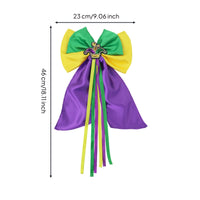 Violet Green Yellow Colors Feather Bow Hair Clip Festival Design Mardi Gras Hair Clip Colorful Fashion Accessory Eye-Catching for Girls, Carnival, Parade