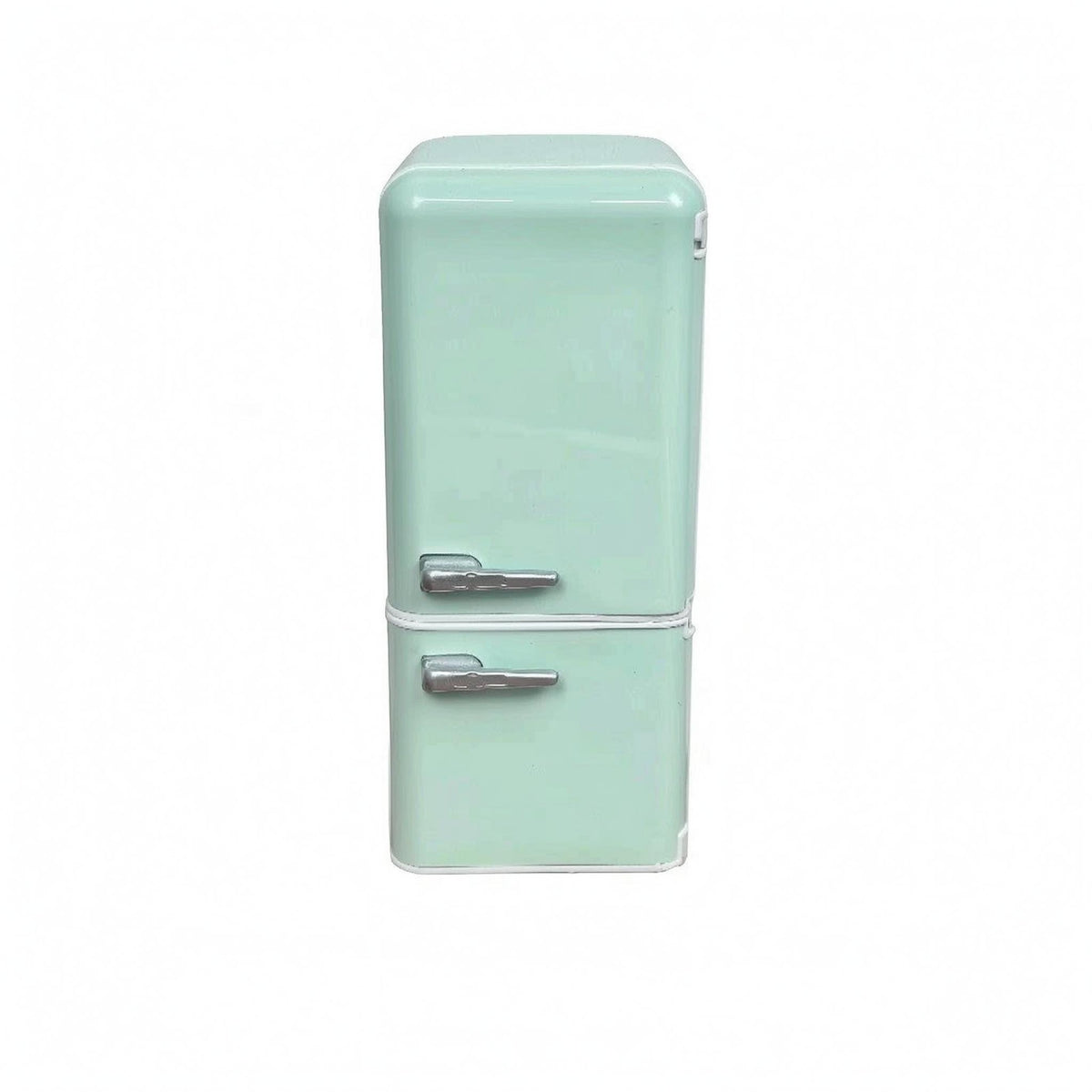 Dollhouse Refrigerator Interior Light Dollhouse Fridge Silver Handles 1:12 Scale Fridge