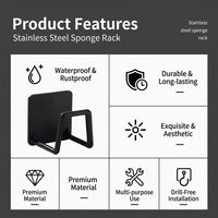 Bathroom Sink and Kitchen Organizer with Wall Mounted Drainage Rack, Single Hook Organizers in Stainless Steel Drain
