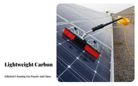 Double Use Photovoltaic Panel Cleaner Portable Solar Panel Cleaning Brush Adjustable Length Water Fed Pole Brush Lightweight Design for Homeowners, Professional Cleaners, Maintenance Personnel, Rooftops, Commercial Buildings