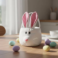 Soft Bunny Basket Cute Cartoon Design Easter Egg Search Bag Reusable