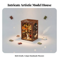 Easy Assembly Miniature Library Shelf Display Insert Bookshelf Insert Wood Grain