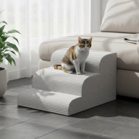 Removable Washable Cover Foam Pet Stairs Joint Protection Non-Slip Pet Steps Lightweight Feline Climbing Ladder for Small Dogs, Senior Pets, Young Dogs, Bedroom, Living Room