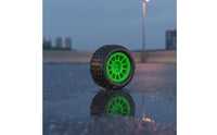 4 Pieces 1/18 Tire Set Rubber 1/18 Miniature Racer Wheel Tire Deep Groove Auto Part for Rough Terrain