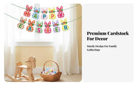 Plaid Bunny Garland Set Festive Atmosphere Easter Bunny Bunting Ready to Hang Easter Banner for Kids, Families, Home, Classroom, Fireplace Mantle