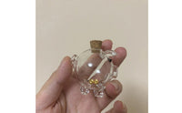 Valentine's Day Gift Mini Pig Glass Bottle Compact Size Transparent Pig Currency Bank Stable Base Clear Glass Coin Jar Cork Stopper for Bedroom