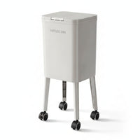 Press-Open Lid Tall Trash Bin Swivel Casters Rectangular Trash Bin Glossy Finish for Kitchen, Home
