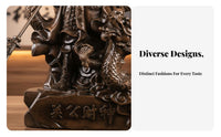 Auspicious Gift Guan Gong Statue Feng Shui Decor Guan Yu Dragon Statue Detailed Carving Chinese Warrior Figurine Artisan-Made for Business Owners, Collectors, Homeowners, Office, Cashier Desk, Altar, Living Room