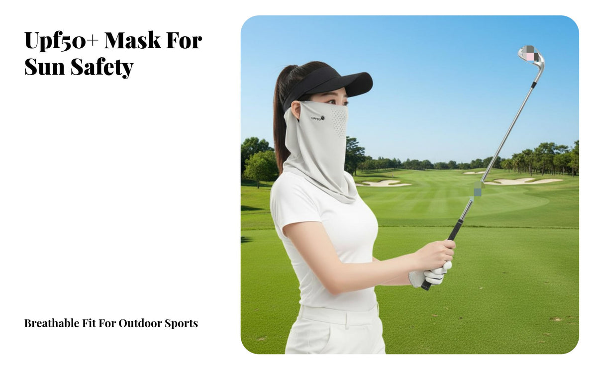 Protection Face Cover UPF 50+ Ice Silk Sun Cover Ice Silk Sun Guard Breathable Full Face Neck Gaiter Skin-Gentle