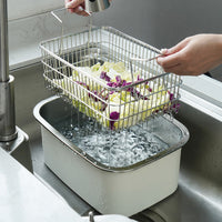 Japanese Style 304 Stainless Steel Multi-Purpose Colander and Frying Basket