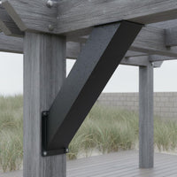 2 Pieces Steel Construction 45 Degree Bracket Heavy Duty Pergola Support Bracket Set Pre Drilled Holes Gazebo Brace Hardware Includes Screws for Outdoor Patio, Garden, Backyard