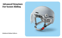 Half Shell 3C Certified Design-Face Hair-Friendly Design Guard Headwear for Women, Commuters, City Commuting