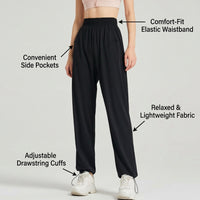 Joggers for Women UK with High Stretch Material for Running and Gym, Moisture Wicking Straight Leg Wide Athletic Pants