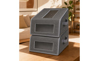 Stackable Hat Storage Box Space-Saving Hat Storage Box with Zipper Transparent Sturdy for Closet