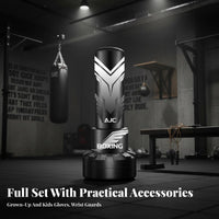 Stable Base Freestanding striking bag Quick spring-return fighting Sports instructor Stress Relief fighting Arts Gear Easy Assembly for grown-ups, Beginners, Training, Home, exercise session, Garage