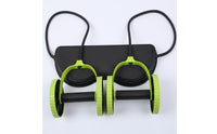 Double-Wheel Roller with Resistance Cord Non-Slip Abdominal Wheel Stable for Beginners