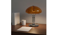 Luxury Pumpkin Table Lamp Electroplated Finish Glass Table Lamp Decorative Home Lighting Warm Ambient Light for Study, Office