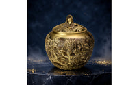 Metal Tea container with Dragon Motif Ornate Metal Tea Container with Lid Decorative container for Collectors, Home Display, Office Decor