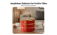 Rotating Snack Box Light Luxury Design Compartment Serving Platter Compartmentalized Storage Chinese New Year Candy Box for Hosts, Living Room