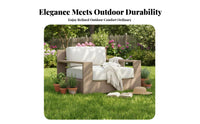4 Pieces Western design 4-Piece Wooden Sofa set Waterresistant Patio Set sun-resistant Outdoor Furnishing Distressed Finish for Homeowners, Families, Adults, Garden, Backyard, Terrace, waterside