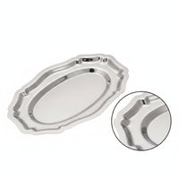 Oval Serving Tray Smooth Mirror Finish Tray with Rim Low Profile Oval Serving Platter for Afternoon Tea, Home Entertaining