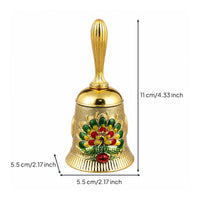 Decorative Hand-Rung Bell Vintage Metal Bell with Handle Polished Traditional for Elderly