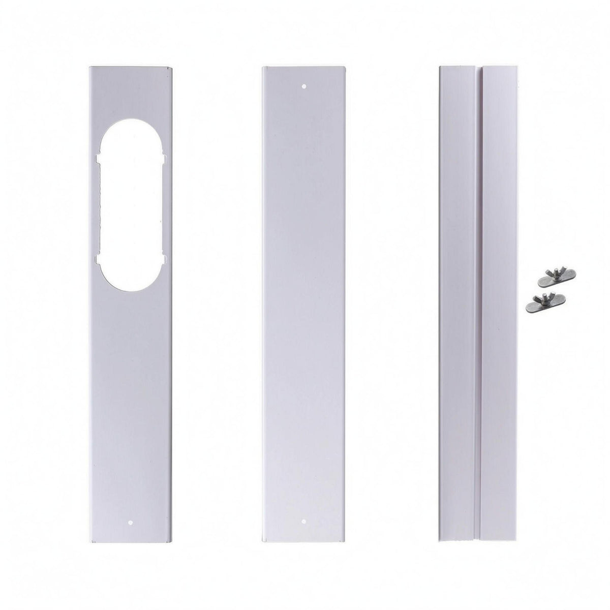 3 Pieces Light Gray-White Portable Air Conditioner Window Seal Panel Flat Portable a and C Window Kit Panel Straight-Edged Cooling Accessory Oval Cutout