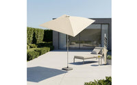 Light Beige Portable Outdoor Umbrella Silver-Coated Square Patio Umbrella Straight Pole Garden Sun Umbrella Pointed Top