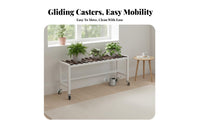 Rolling Plant Stand With Caster Wheels Flower Pot Holder Multi-Tier Design Easy Assembly for Patio