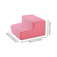 Two Step Pet Ramp Ladder Non-Slip Foam Dog Stairs Removable Cover Lightweight Dog Steps for Cats