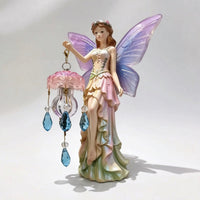 Fairy Wall Lamp Carved Fairy Figurine with Lantern Storybook Decor for Girls, Bedroom