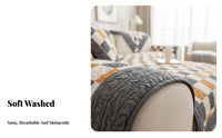 Non-Slip Quilted Patchwork Seat Cover Year-Round Quilted Patchwork Sofa Cover Machine Washable Couch Pad Vintage Design for Guesthouse Operators, Families with Children, Homeowners, Living Room, Lounge Area