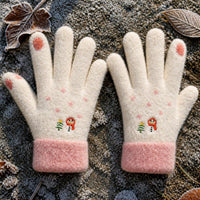 Winter Warm Touchscreen Knitted Gloves for Women & Kids - Thickened Fleece Lined