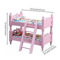 1:12 Scale Bunk Bed Scene Prop Dollhouse Bunk Bed Smooth Edges Miniature Furniture for Collectors