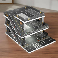 1:64 Parking Garage Diorama Detailed Ramp Parking Lot Scene PVC Material Toy Model Display for Collection