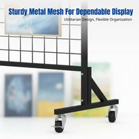 Folding Mesh Display Rack, Metal Art Stand, Movable Organizer for Gallery, Kindergarten, Art