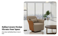 Rotate Barrel Chair Italian-Inspired Design Accent Armchair Modern Design Plush Cushioning for Homeowners, Reception Area