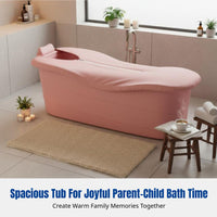 Adult Bathtub, Thickened Full Body Soaking Tub with Lid, Plastic Insulated Bath Basin, Easy Assembly for Home Use