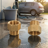 Pressure Washer Hose Adapter Hexagonal Pressure Washer Adapter Fitting Machined Long-Lasting for Professionals, Car Wash, Garage