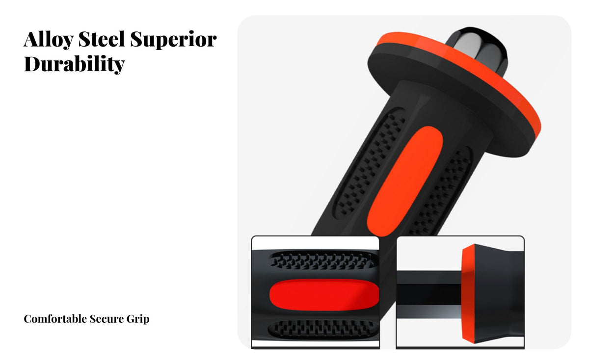 Concrete Cutting Tool Vanadium Steel Alloy Steel Flat Head Cutting Tool Solid-Core Design Hand Tool for Masons, Construction Workers, Metalworking