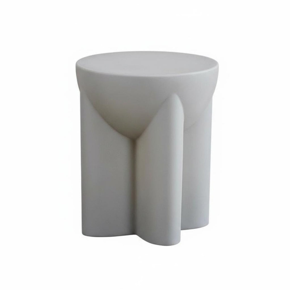 Cream design Sculptural Pedestal Stand Creative Design End Table adaptable Use Nightstand Modern Minimalist for Interior Designers, Apartment Dwellers, Homeowners, Living Room, Bedroom, Small Spaces, Entryway