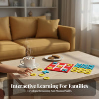Toe Strategy Board Game, Mini Noughts and Crosses Game Easy to Store Portable Noughts and Crosses Set for Family, Kids, Classroom