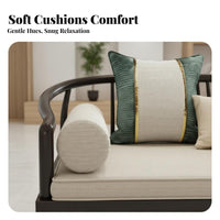 New Chinese design Wooden Frame textile Couch Modern Minimalist Living Room Furniture serene Inspired Sofa Set Comfortable for Villa Owners, Interior Designers, Apartment Dwellers, display Home, Reception Area, Lobby, Office