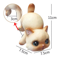 Clinging Pose Hanging Cat Figurine Raised Tail Cat Planter Hugger Textured Flower Pot Edge Ornament Resin for Flowerpots, Aquarium Tanks, Gardens, Courtyards
