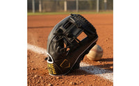 Pigskin Leather Young Baseball Glove Beginner Training Left-Hand Baseball Glove 11-Inch Fielding Glove Padded for Beginners