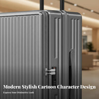 Expandable Front-Opening Hardside Suitcase Airline Approved Wheeled Cabin Luggage 360° Wheels Carry-on Bag Sturdy Construction for Travelers, Vacationers, Business Professionals, Airport, Vacation, Weekend Getaways, Study Abroad
