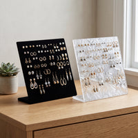 Velvet Earring Display Stand Jewelry Organizer for Studs, Rings, and Necklaces